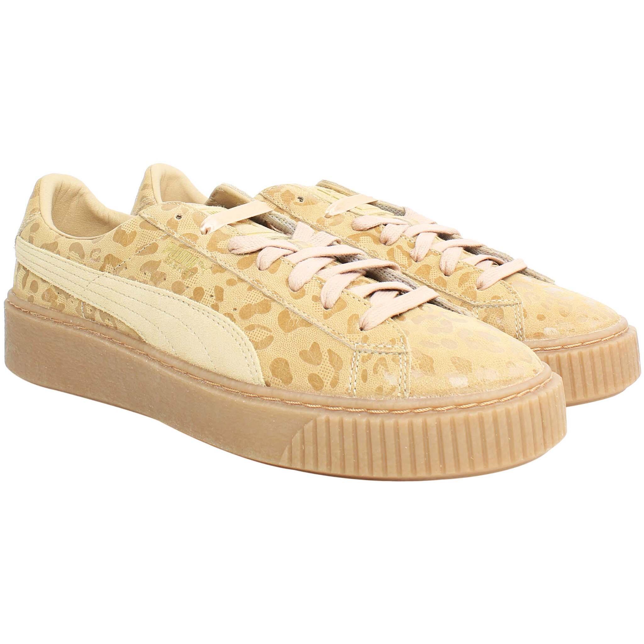 Puma Basket Leopard Womens Brown Platform Trainers 4/5