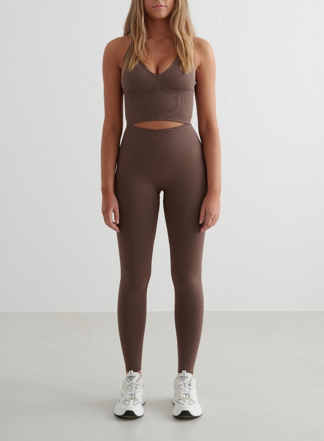 Damskie legginsy invisible scrunch, squat proof Shape Seamless brązowe
