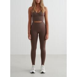 Femme Yoga Leggings sans Couture Marron