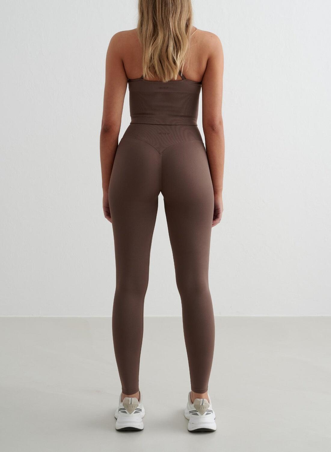 Damen Leggings Nahtlos Braun 2/4