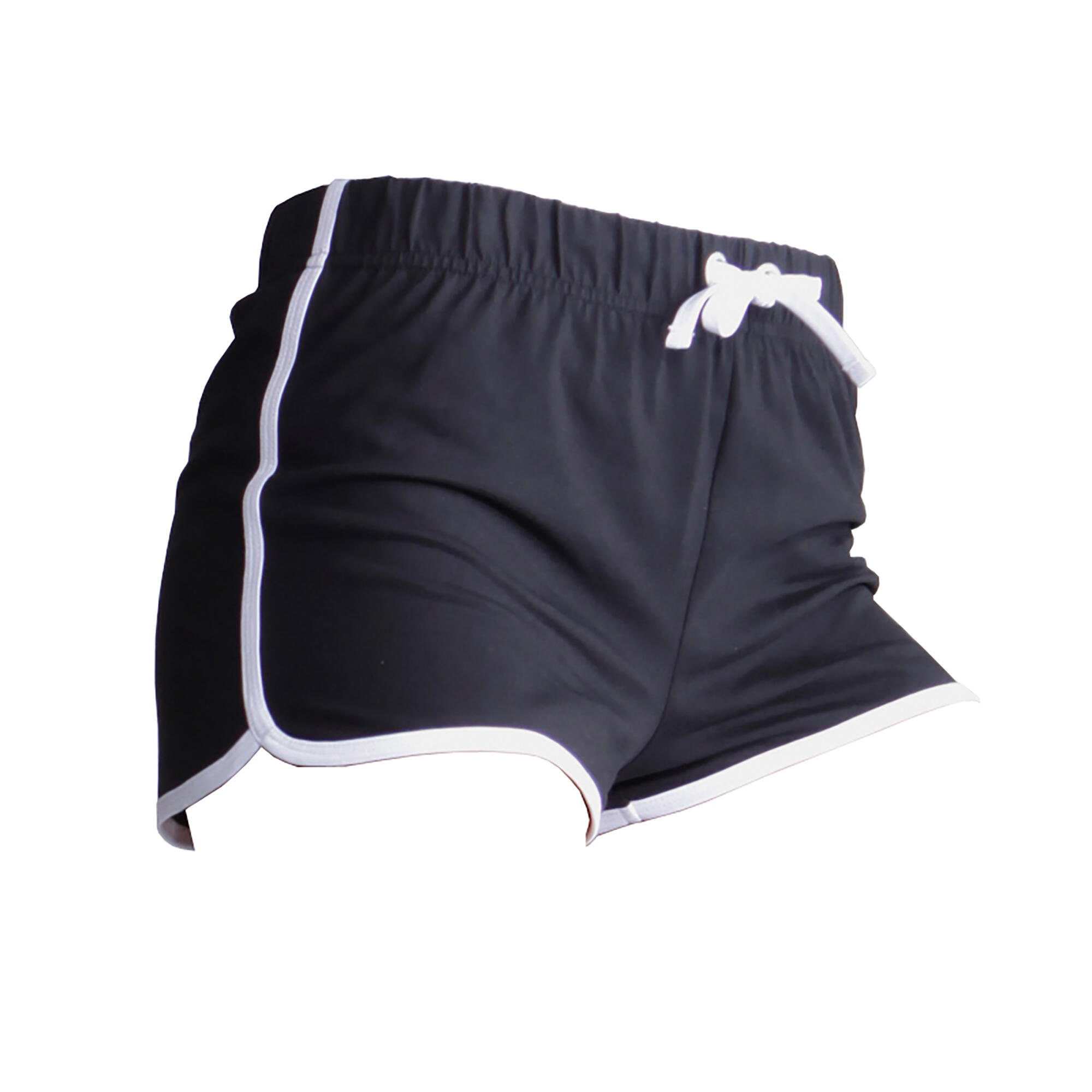 Short De Sport Rétro Femme (Noir/Blanc) 3/4