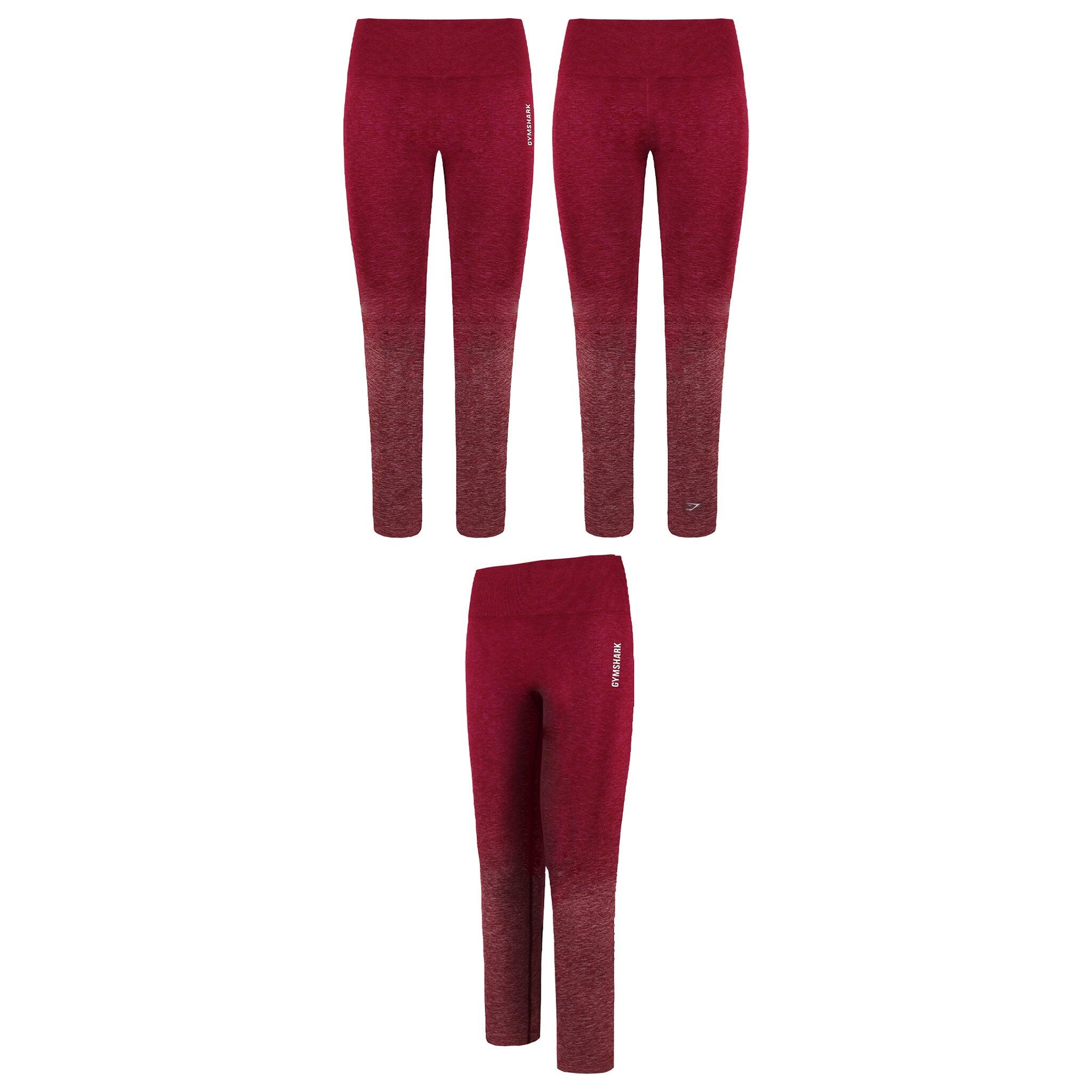 Gymshark Adapt Womens Ombre Burgundy Leggings 3/4