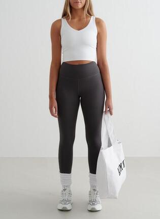Femme Leggings Évacuation de l'humidité Résistant au Squat Amandel Blanc