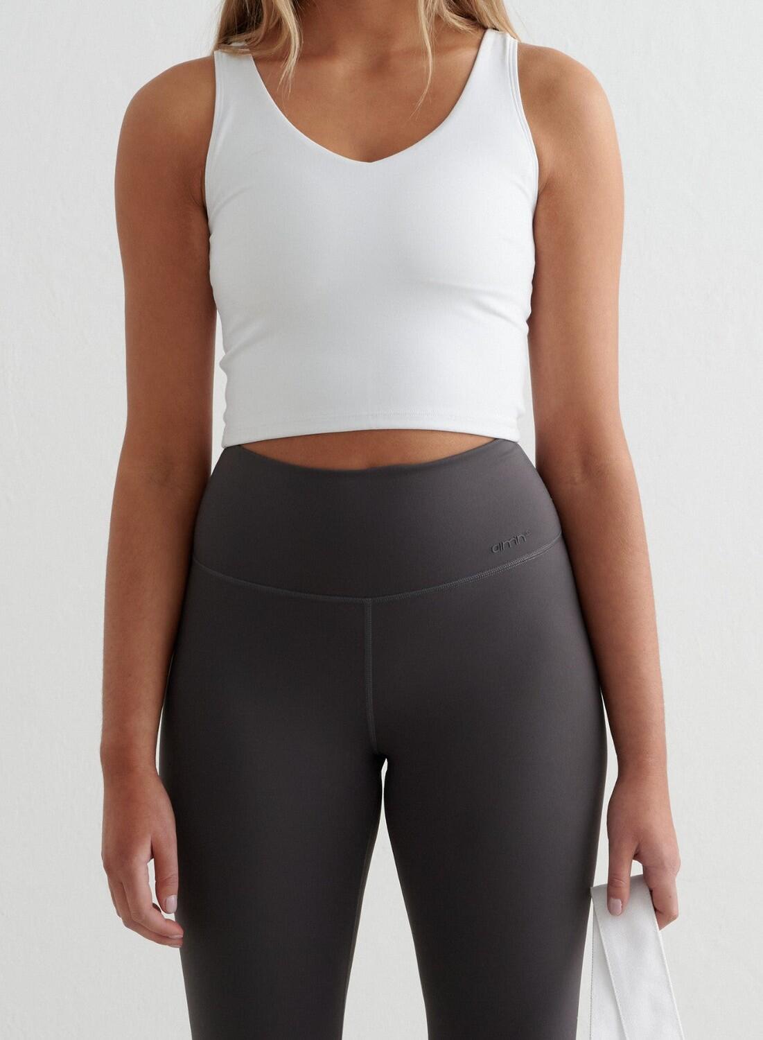 Mujer Leggings Transpirable A prueba de Sentadillas Gris Oscuro 3/4