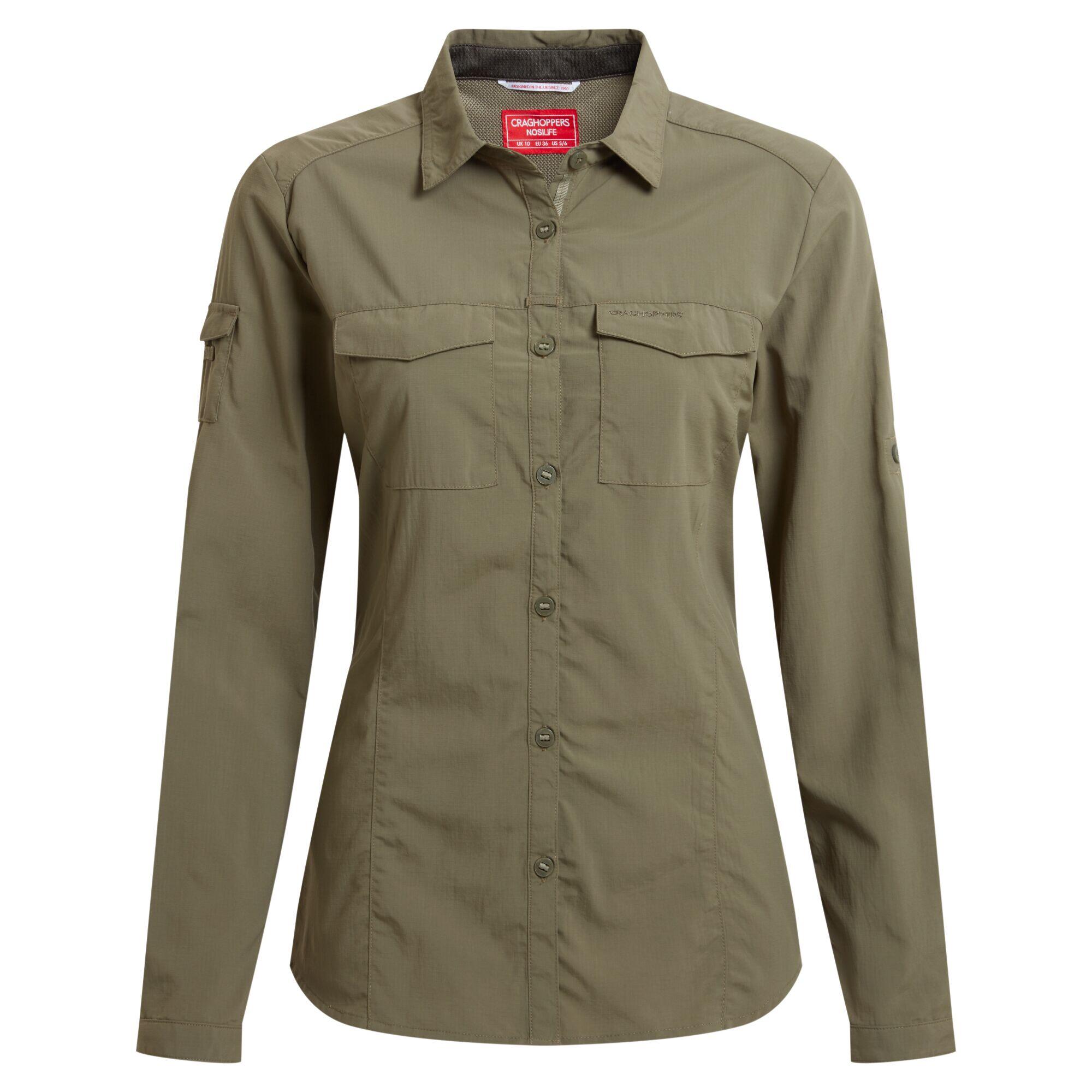 CRAGHOPPERS Camisa de manga comprida Adventure III Nosilife para senhora e mulher Azeitona