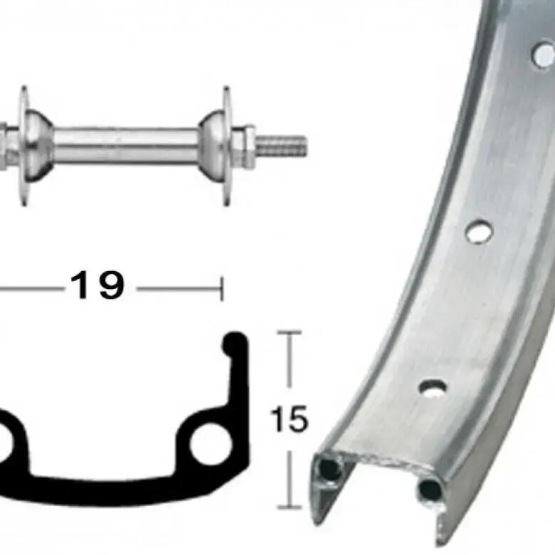 Front bicycle wheel alloy rim steel hub 20 holes screws Roland 8,5mm