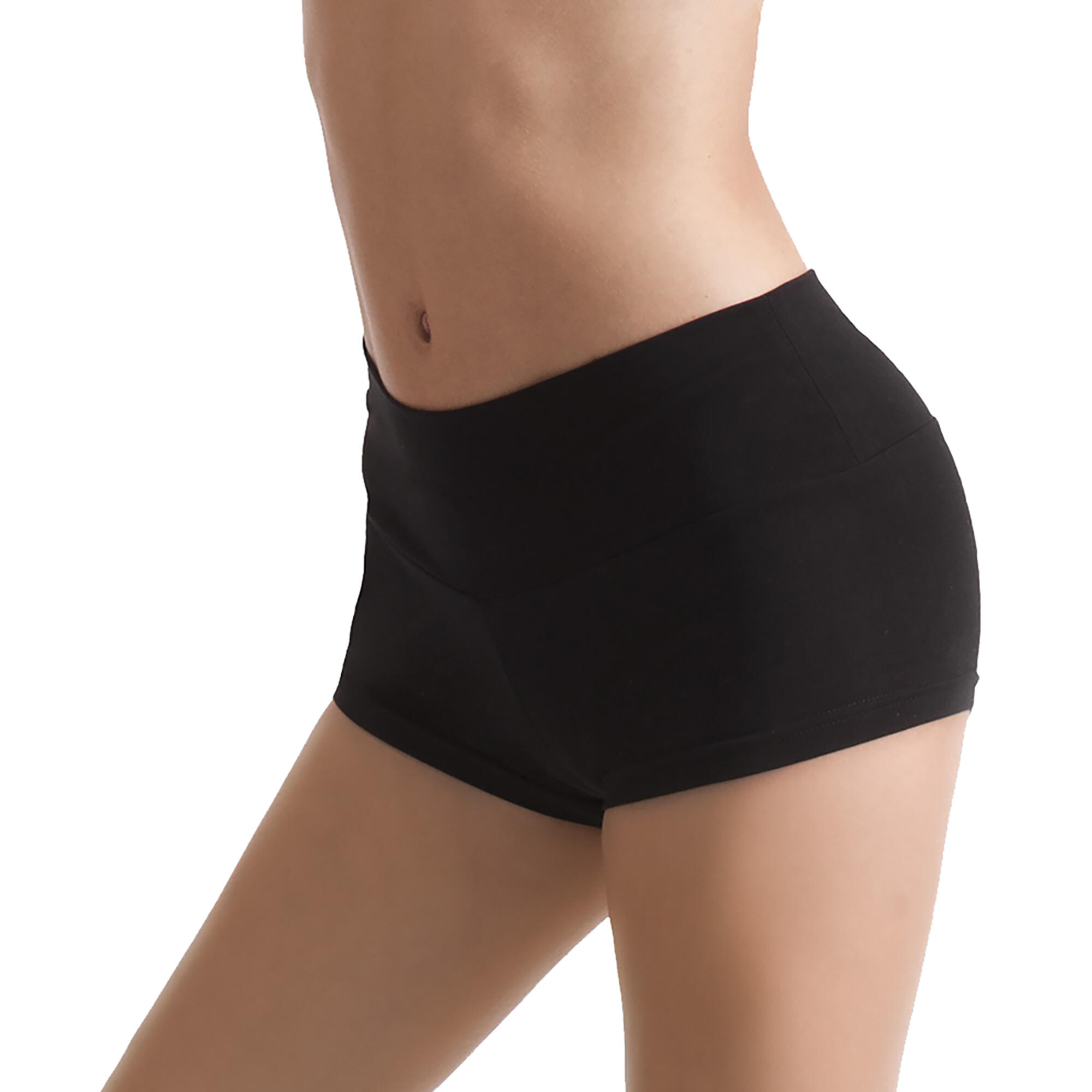Womens/Ladies Cotton Dance Shorts (Black) 2/3