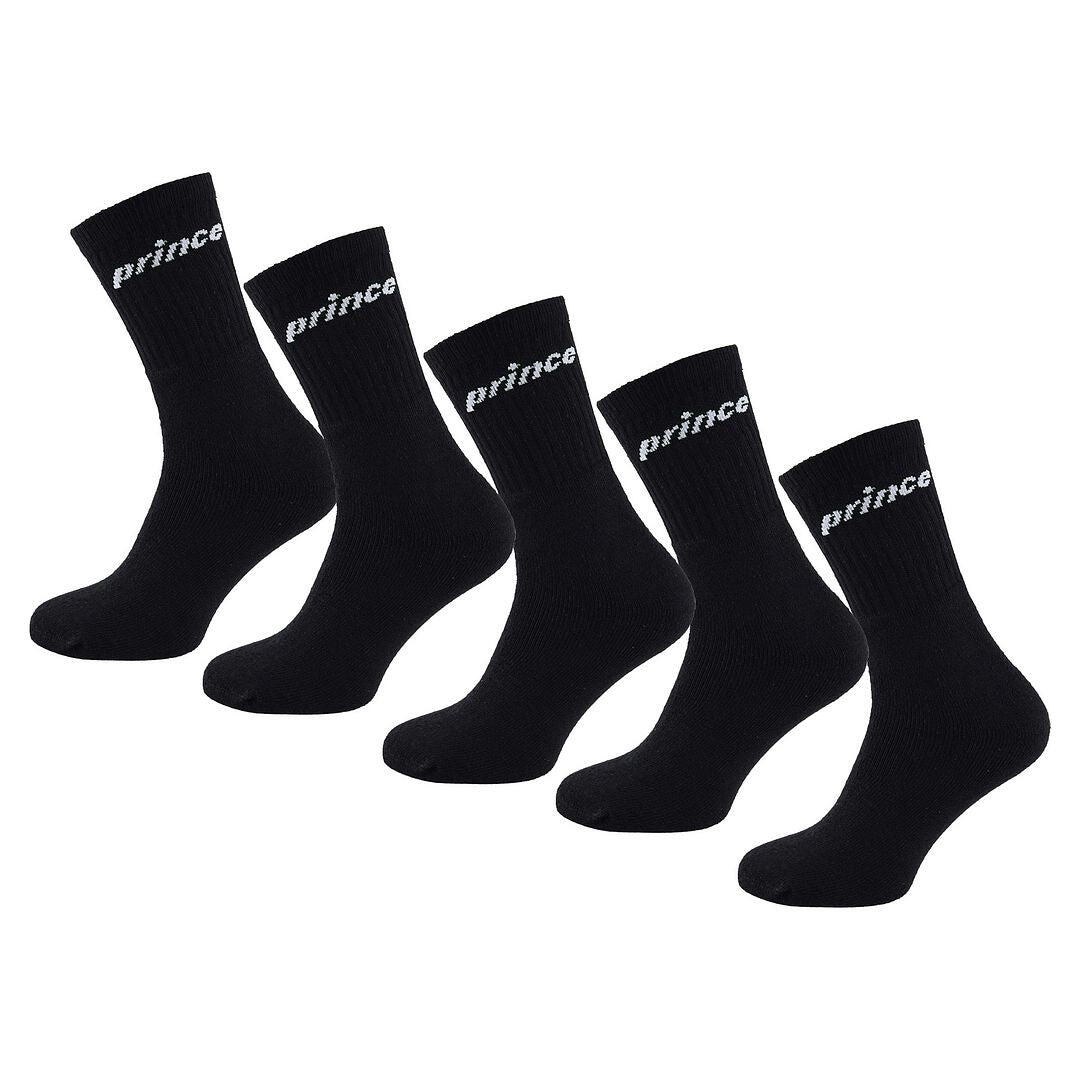 Prince 5-Pack Tennis Mens Black Cushioned Socks 1/1