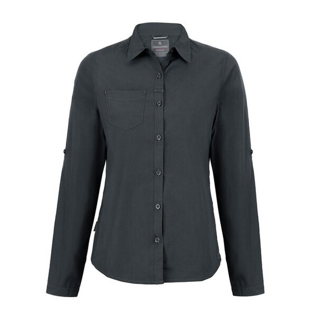 CRAGHOPPERS Camisa de manga comprida Kiwi Expert Mulheres/Ladies Cinza carbono