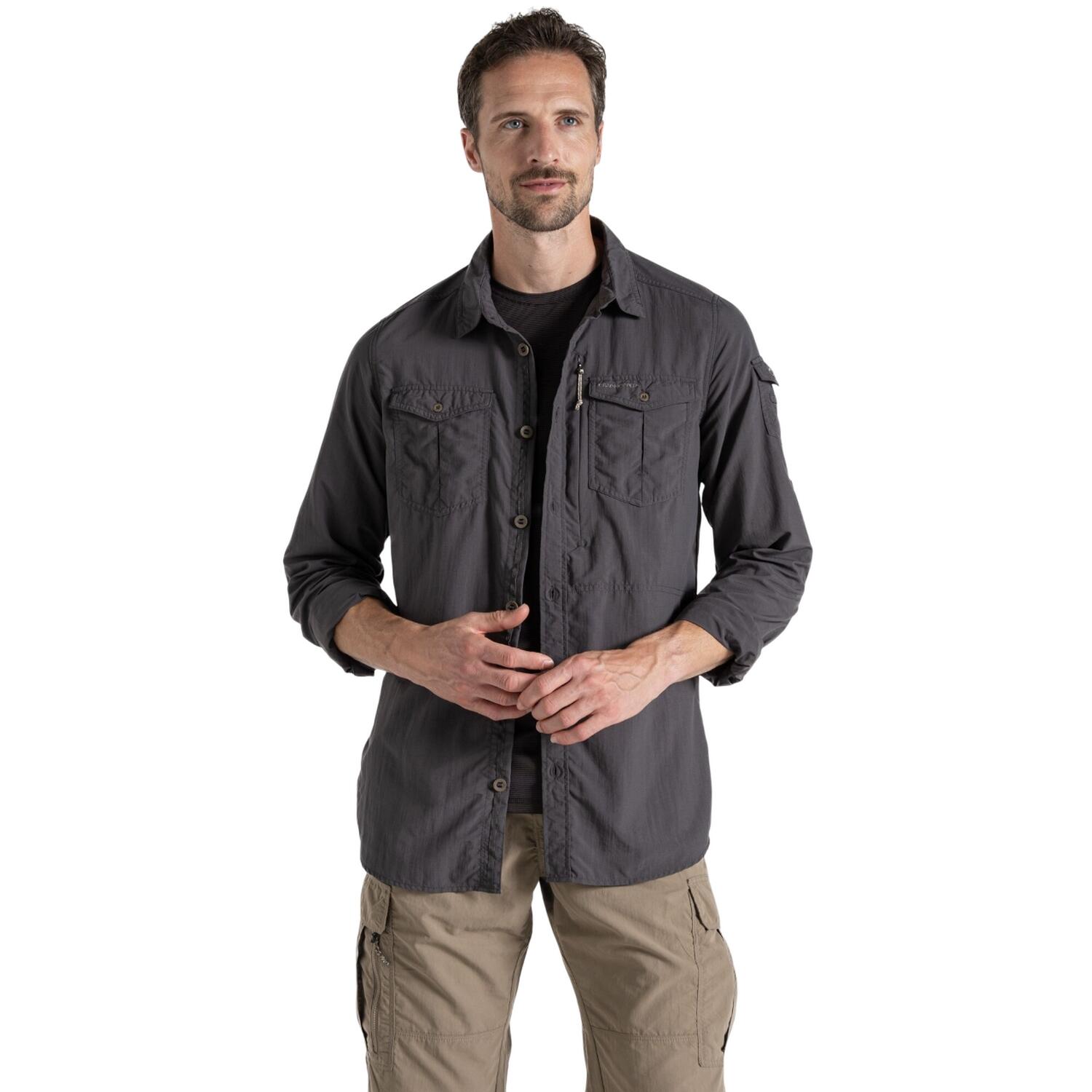 Craghoppers - Chemise Adventure Homme (poivre Noir) - Chemise Manches Courtes - Marron|noir|vert - S - Decathlon