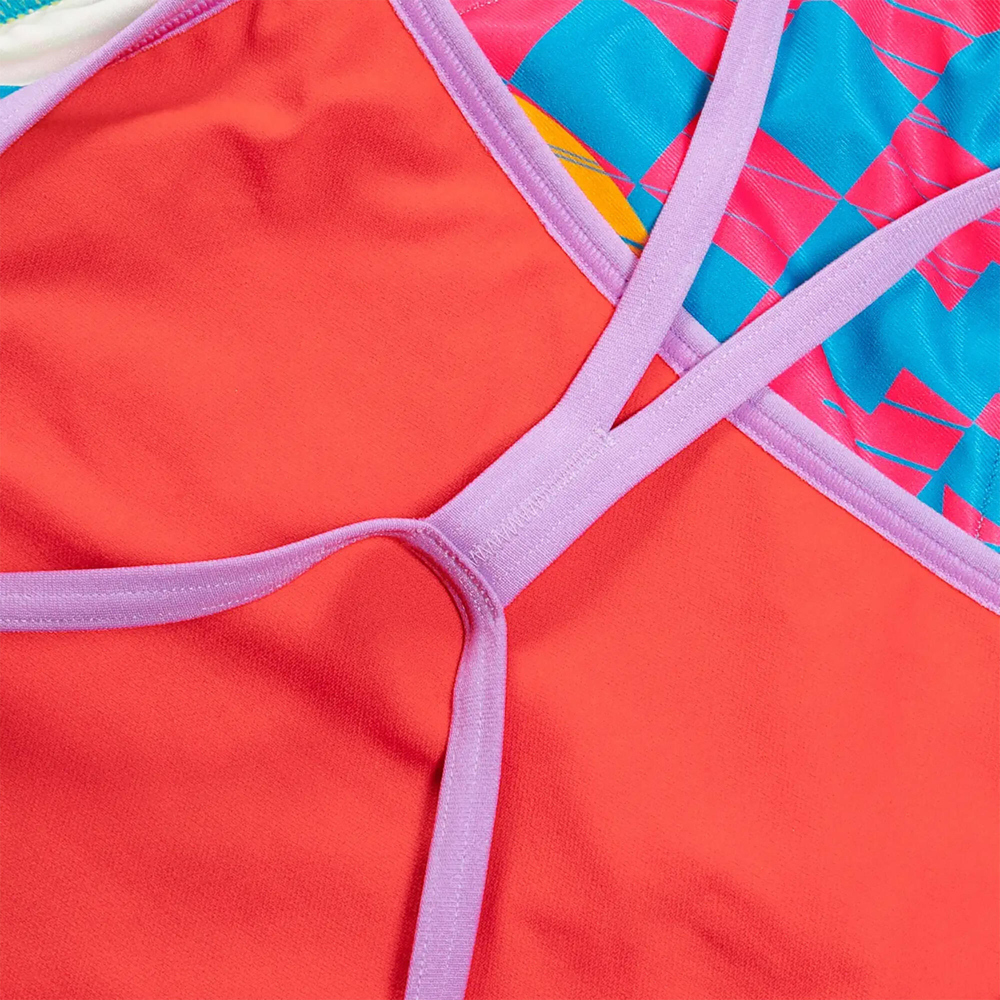 Maillot de bain femme Speedo Allover Digital Vback rose éclatant/lime 4/5