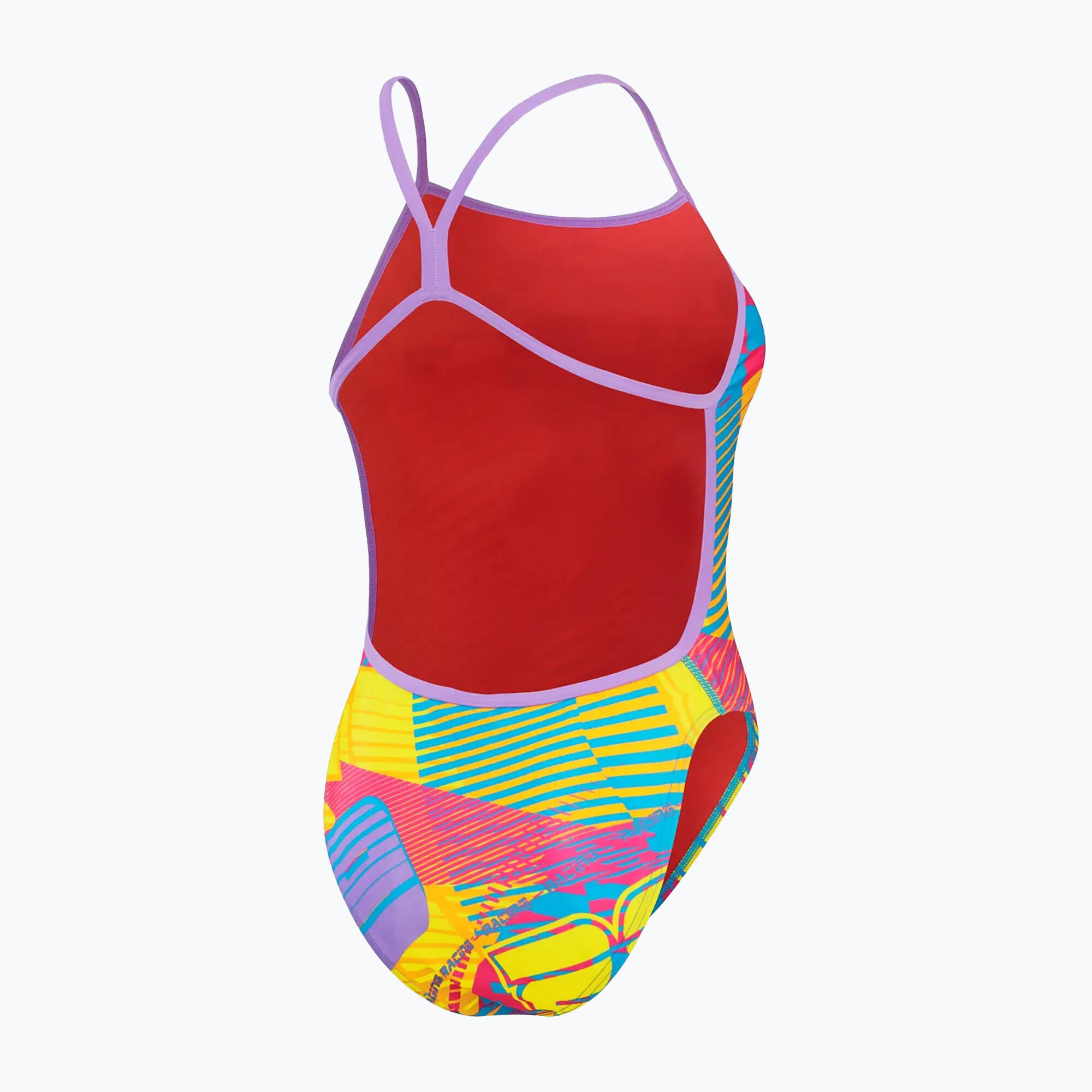 Maillot de bain femme Speedo Allover Digital Vback rose éclatant/lime 2/5