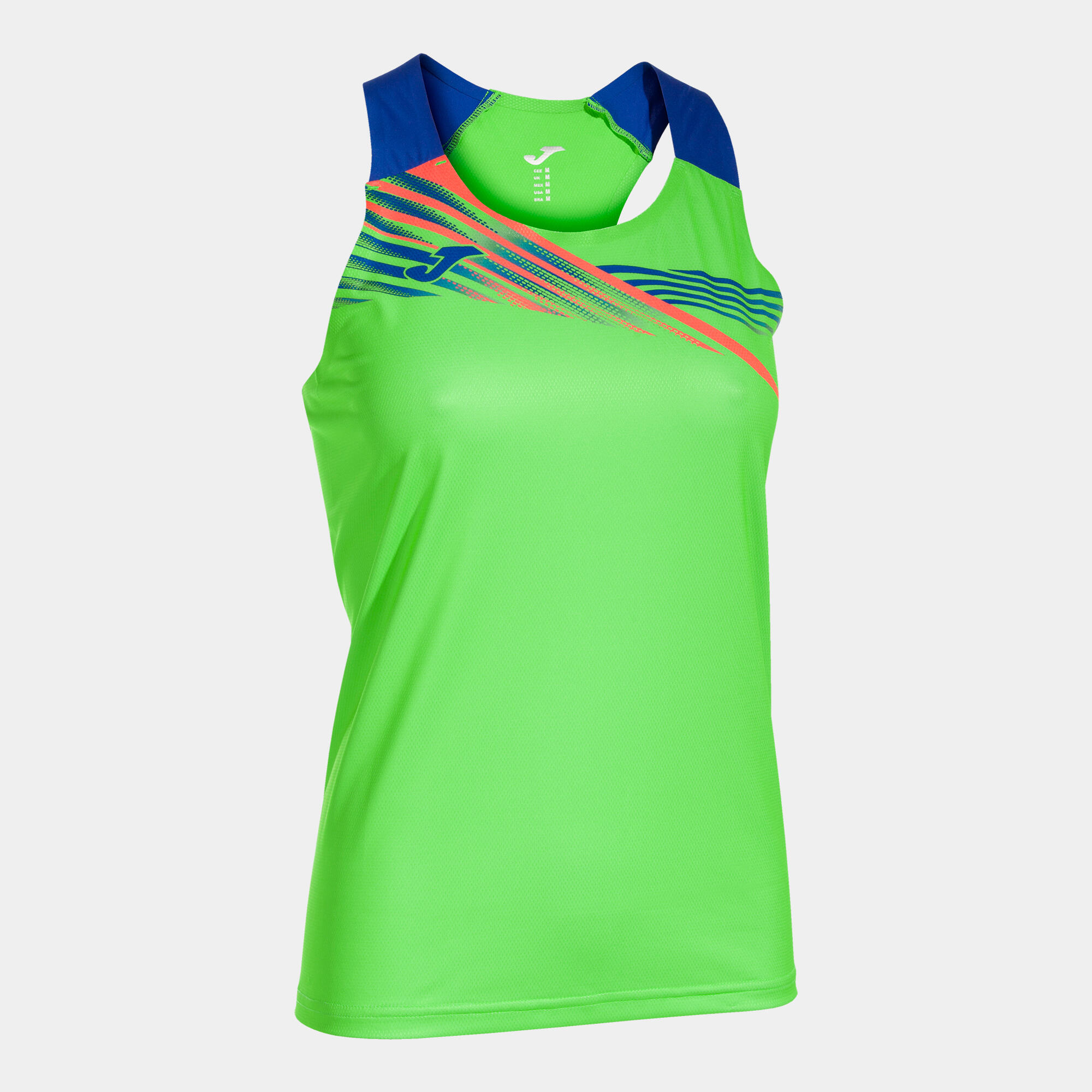 T-shirt de alça running mulher joma elite x verde fluor