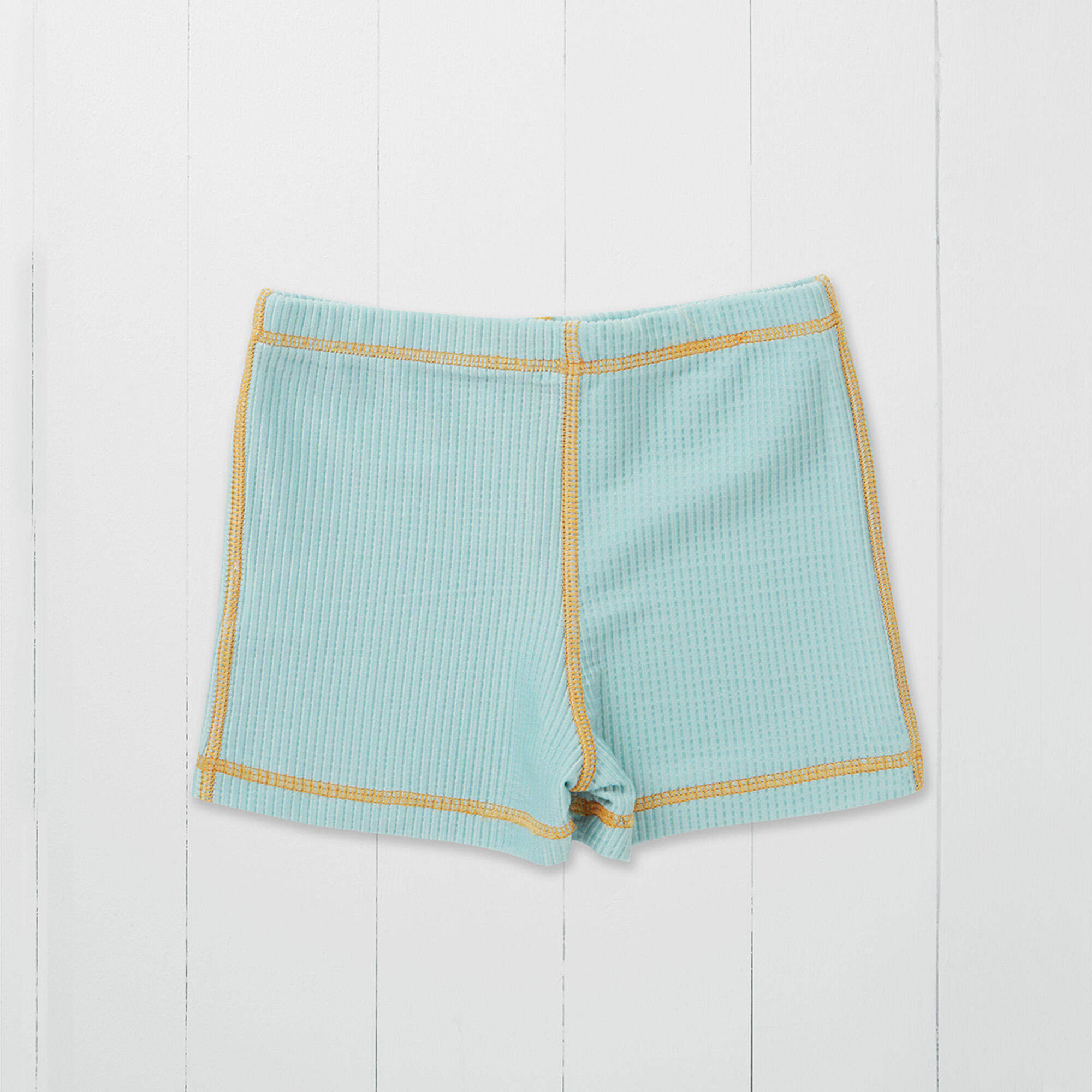 Pistachio Ribbed Kids Shortie Swim Shorts 2/2