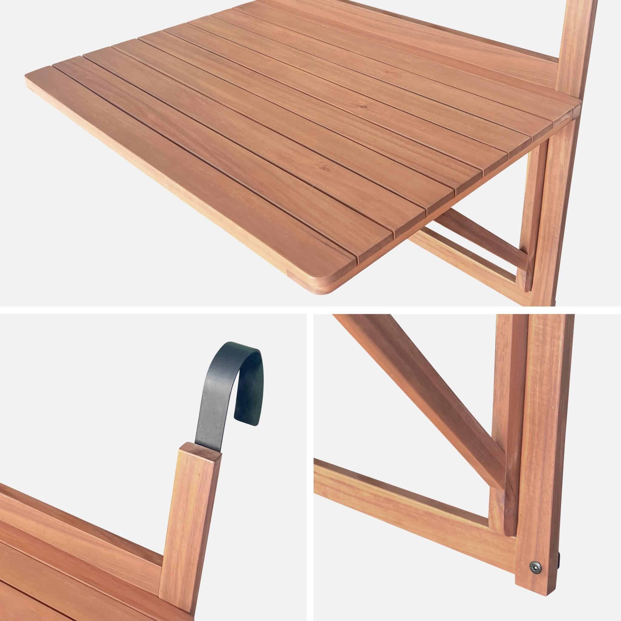 Mesa de apoio em madeira para varanda, retangular, dobrável, Madeira 5/6