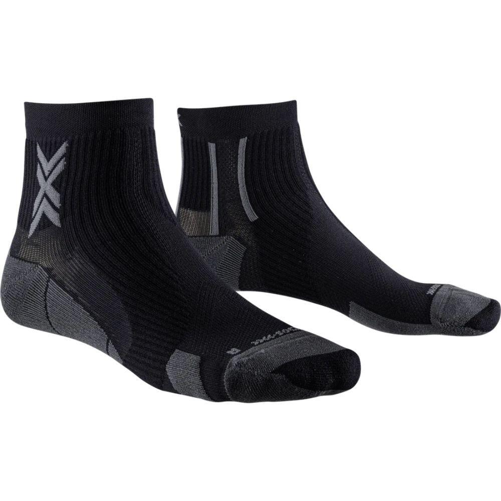 Meias X-Socks Run Perform Ankle Black/Charcoal corrida Unisex Cinzento X-BIONIC 2/4