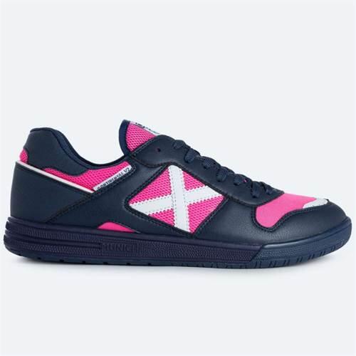 Zapatilla de futbol sala MUNICH Continental V2 negro y rosa