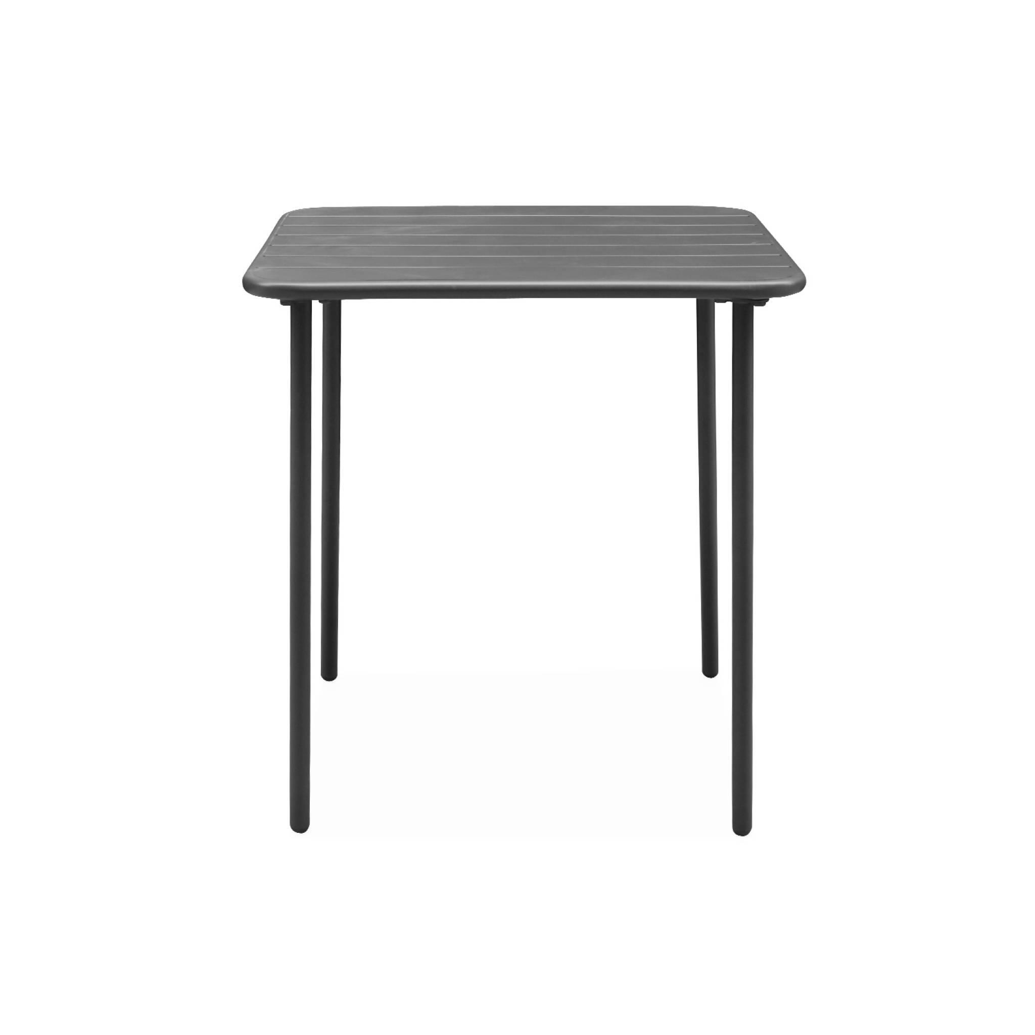 Mesa de jardín bistró de acero, 2 plazas, 70cm, Antracita 5/6