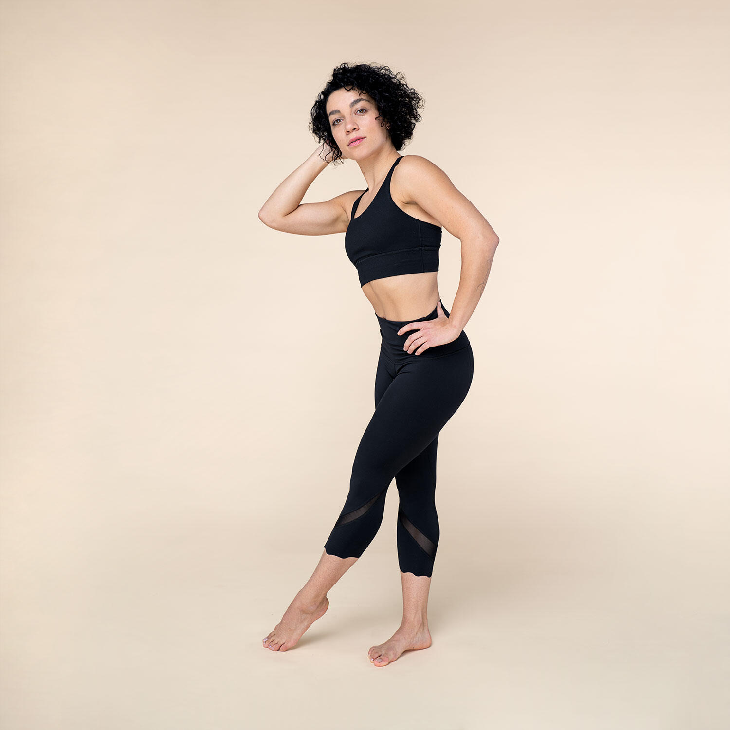 Sports Bra, Yoga BH, schwarz M 5/6