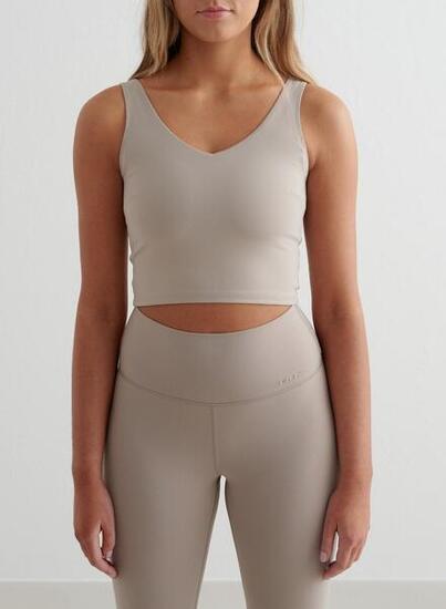 Femme Soutien-gorge de sport à col en V Bralette Beige Foncé