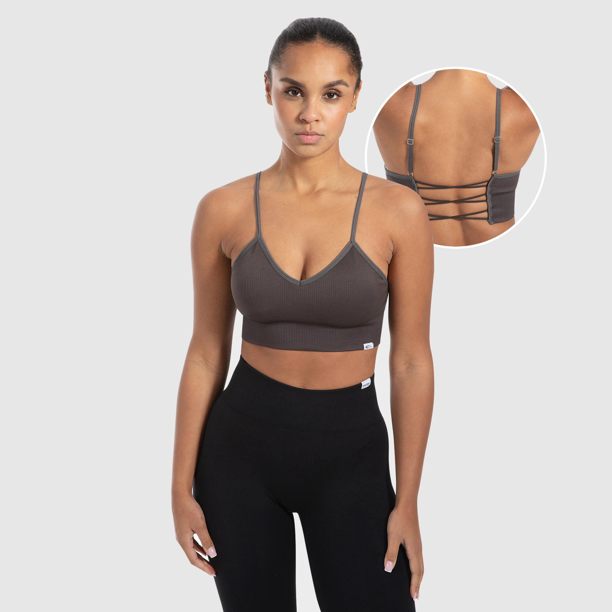 SMILODOX Damen Sport BH Alma Dunkelgrau