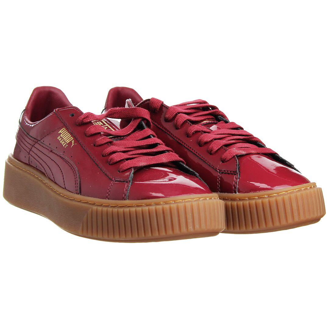 Puma Basket Platform Womens Red Trainers 1/5