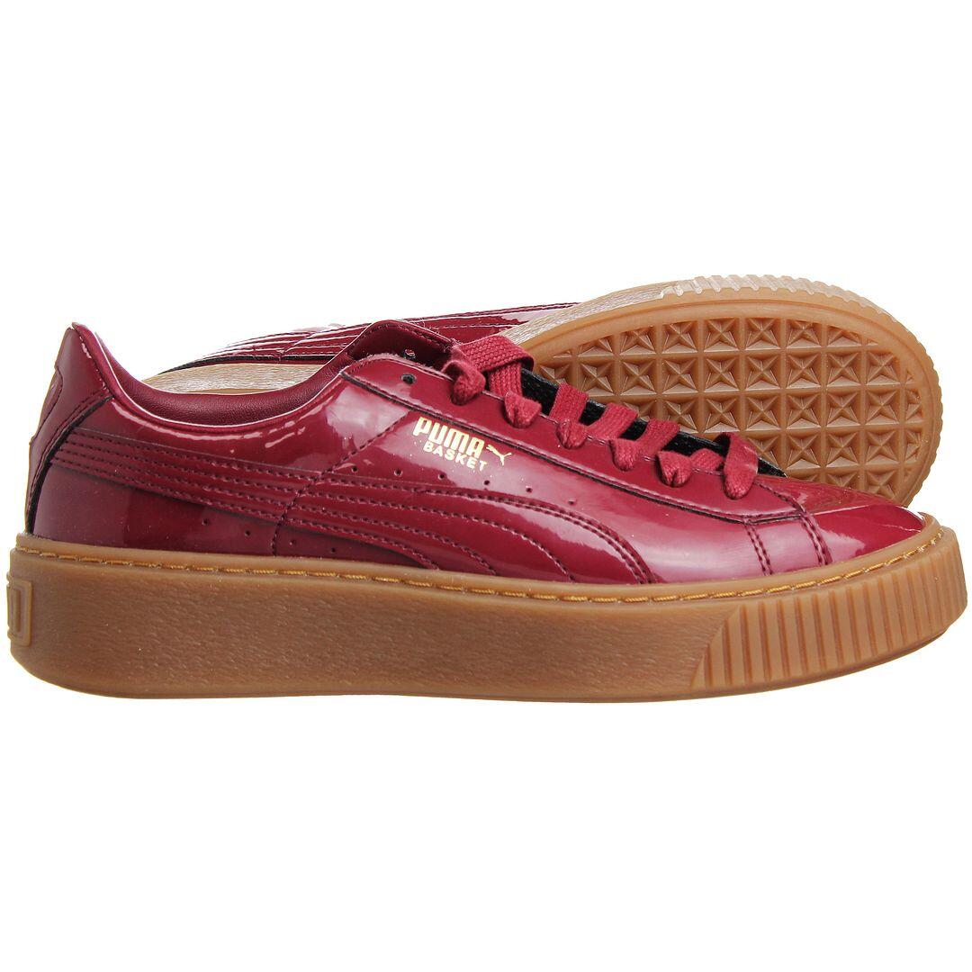 Puma Basket Platform Womens Red Trainers 4/5