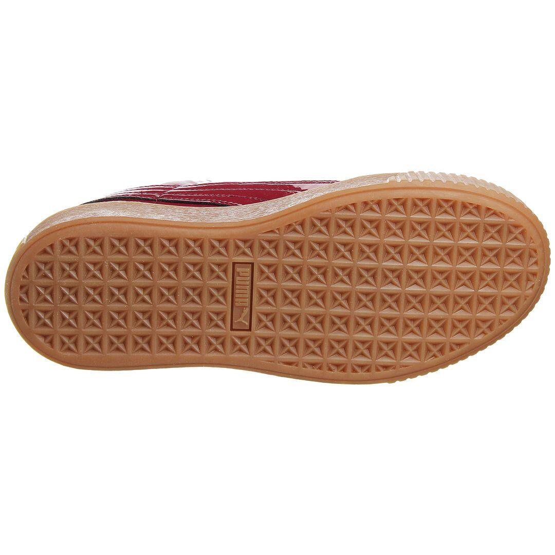 Puma Basket Platform Womens Red Trainers 3/5