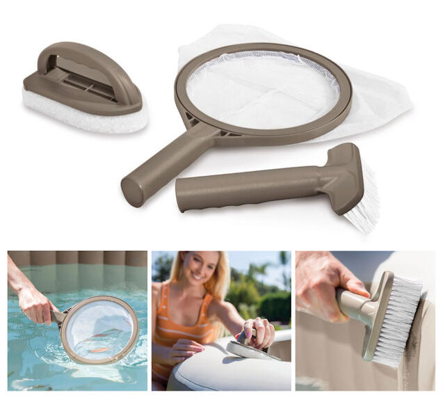 Intex PREMIUM PureSpa Greywood Bubble Deluxe + Aquatural Care Set + WiFi 4/5