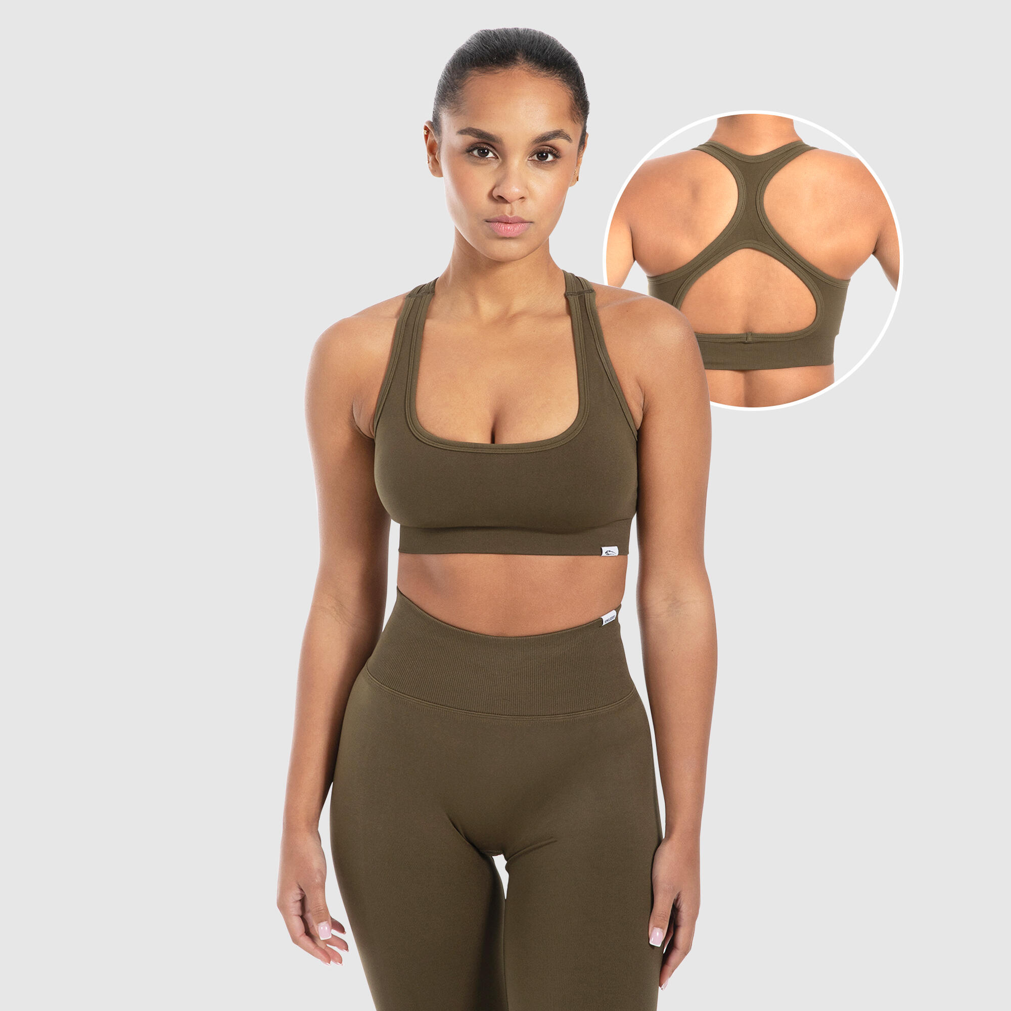 SMILODOX Damen Sport BH Louisa Khaki