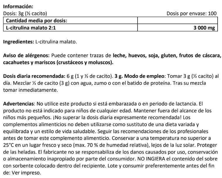 Citrullina in polvere (Citrullina Malato) - 300 g Amix Nutrition 4/4