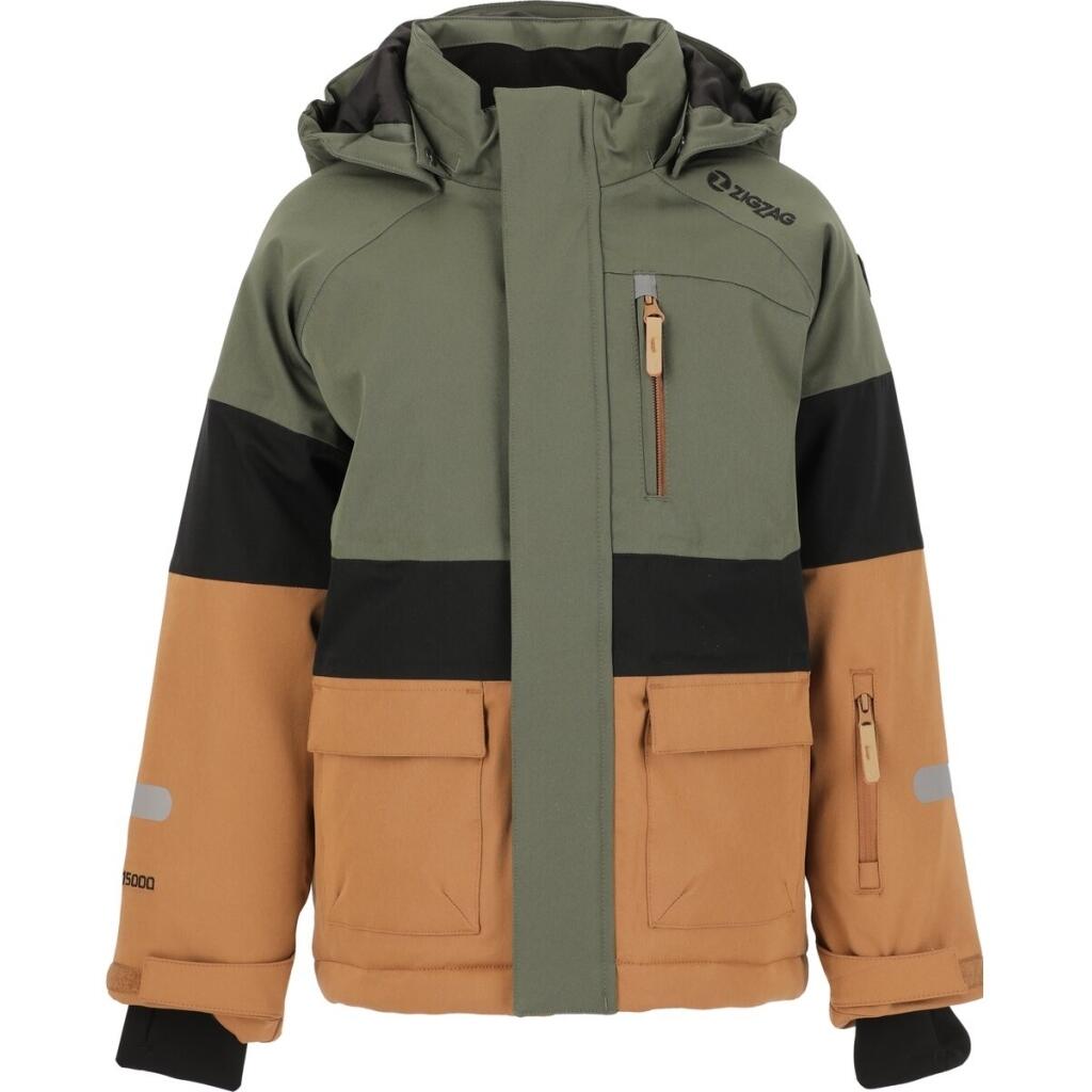 Zigzag - Seconde Vie - Veste De Ski Enfant Zigzag Taylora W-pro 15000 - Doudoune Synthétique - Marron|vert -  4 À 6 Ans - Decathlon