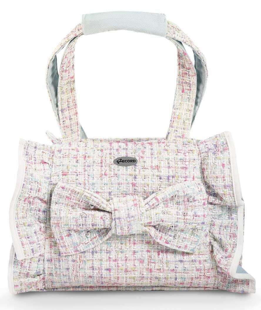RECORD Borsa trasportino in tweed con tasche laterali modello Mademoiselle cane gatto