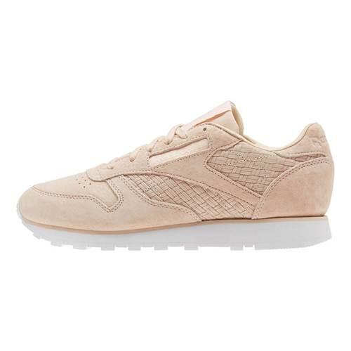 Reebok - Chaussures Universel Femmes Reebok Cl Lthr Woven Emb - Baskets - Beige - 37,5 - Decathlon