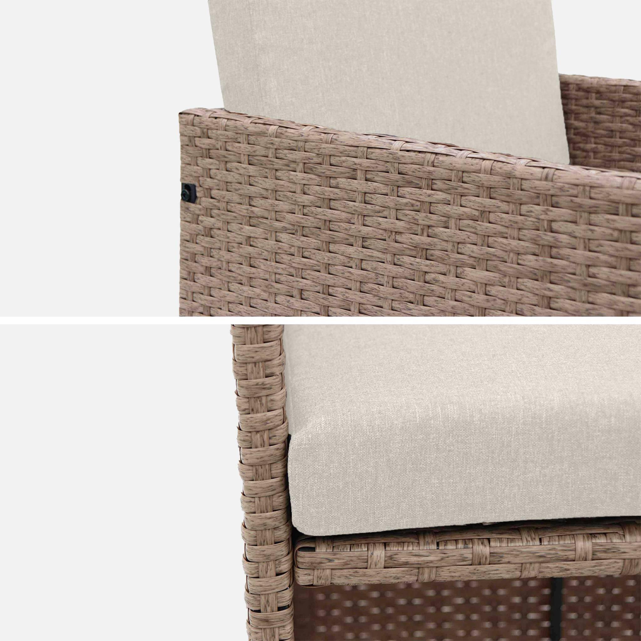 Mesa de jardim embutida em resina, 10 cadeirões, Beige 2/6
