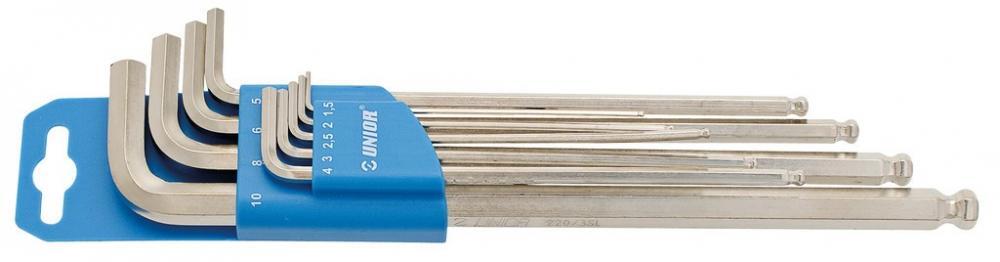 Unior set de 9 clés Allen longues à tête sphérique 1,5–10 mm 2/2