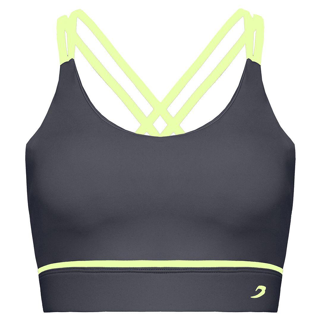BoxRaw Valerie Womens Charcoal Sports Bra 2/2