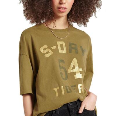 Superdry military narrative boxy los t-shirt voor dames