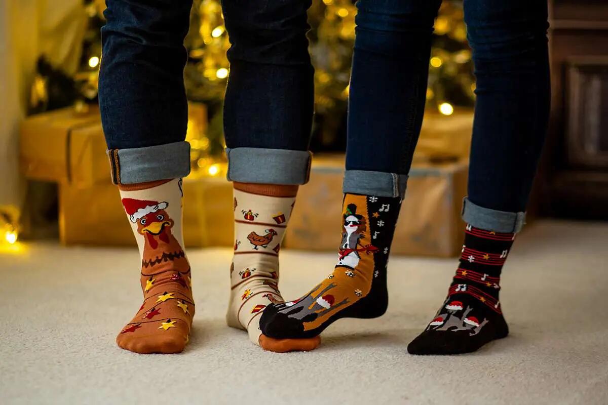Sosete din bumbac de Craciun Arty Socks Om de Zapada Rocker Negru 4/5