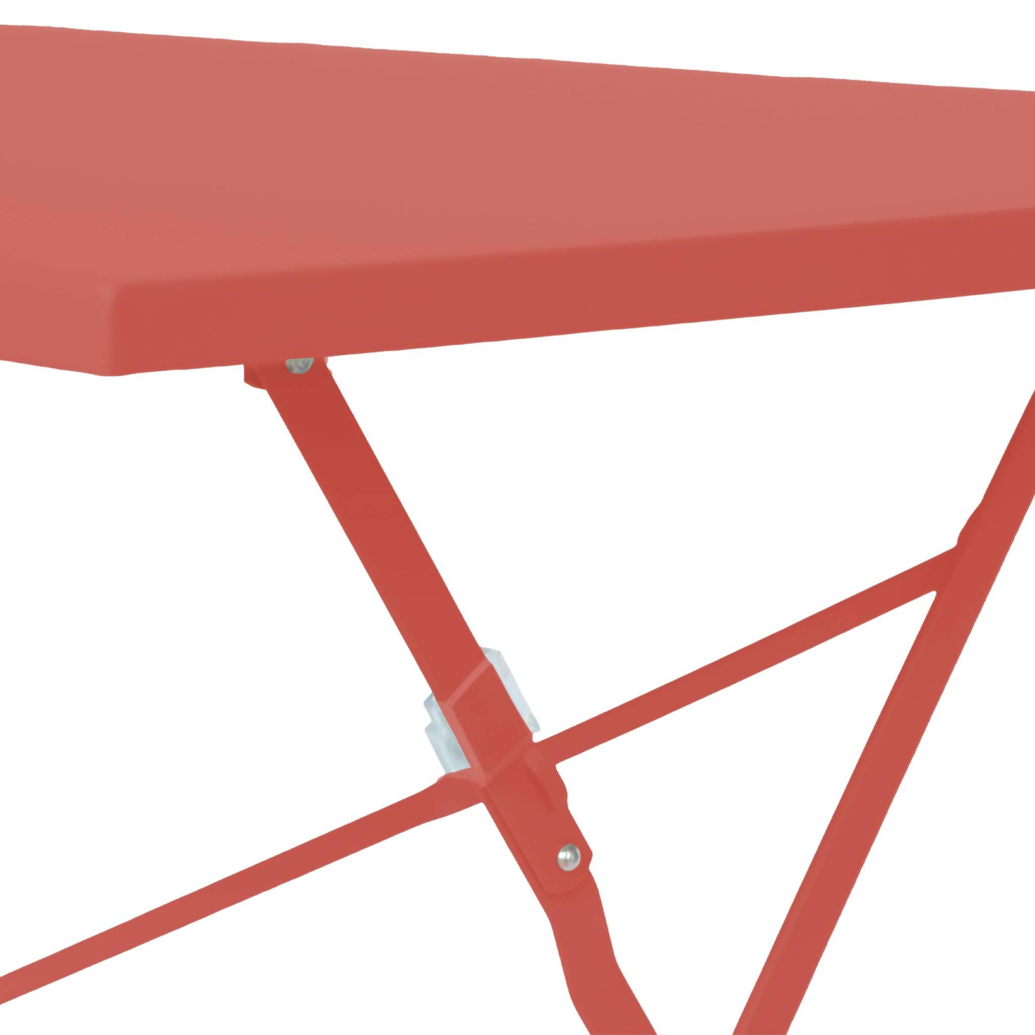 Mesa de jardín cuadrada plegable de metal, 4 sillas, Terracotta 5/6