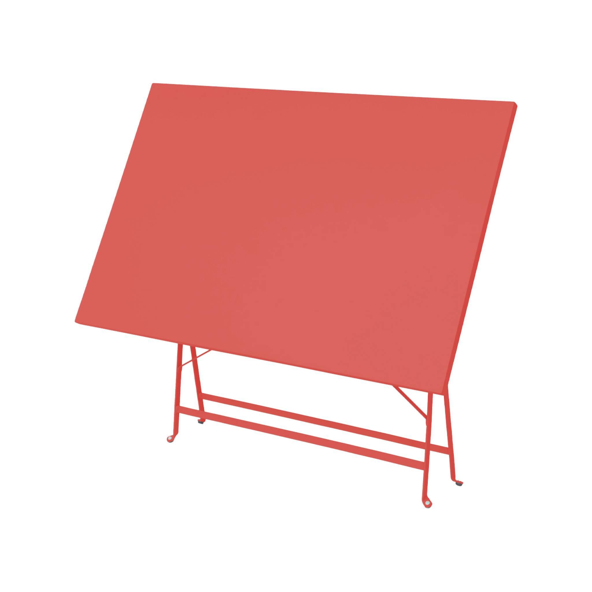 Mesa de jardín cuadrada plegable de metal, 4 sillas, Terracotta 4/6