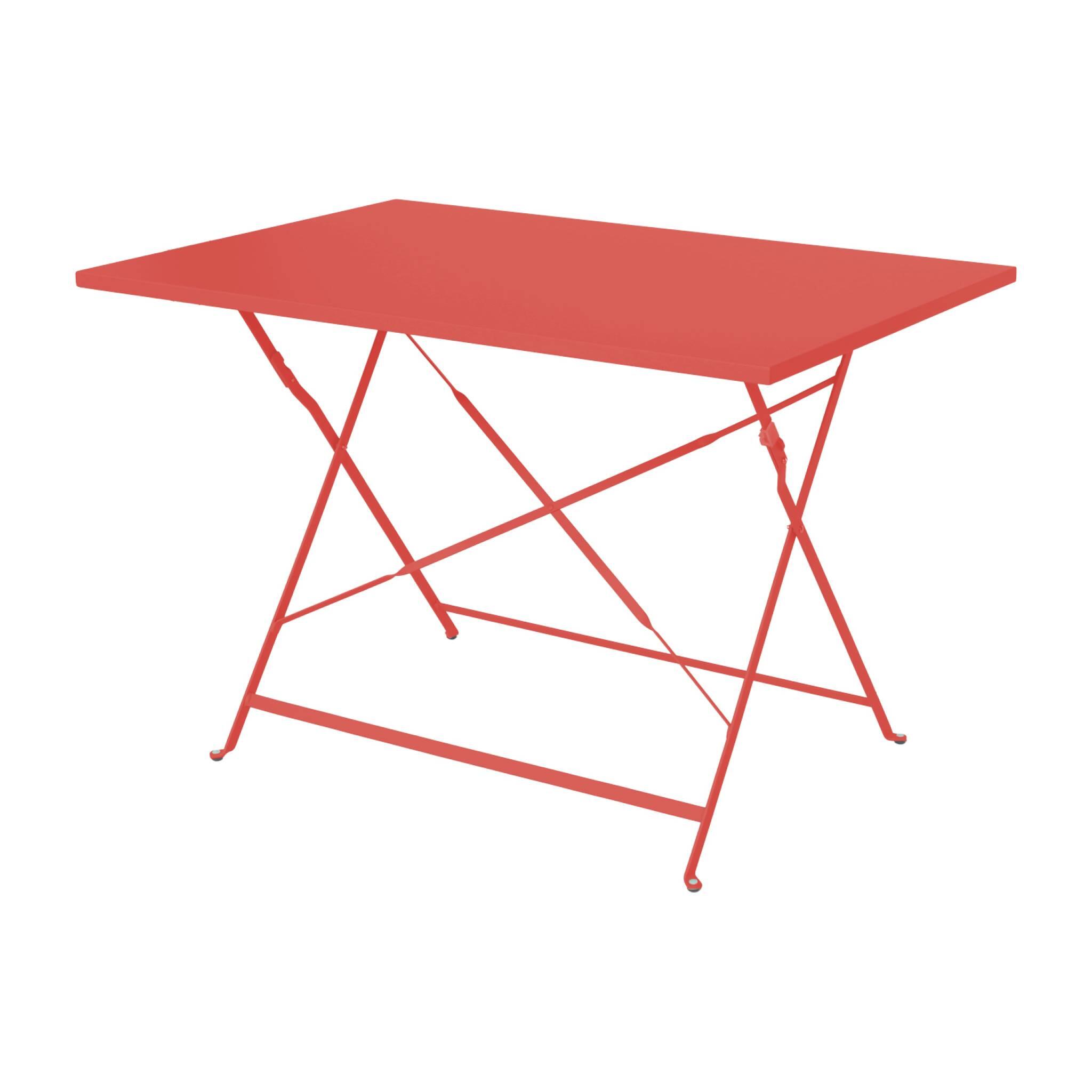 Mesa de jardín cuadrada plegable de metal, 4 sillas, Terracotta 2/6
