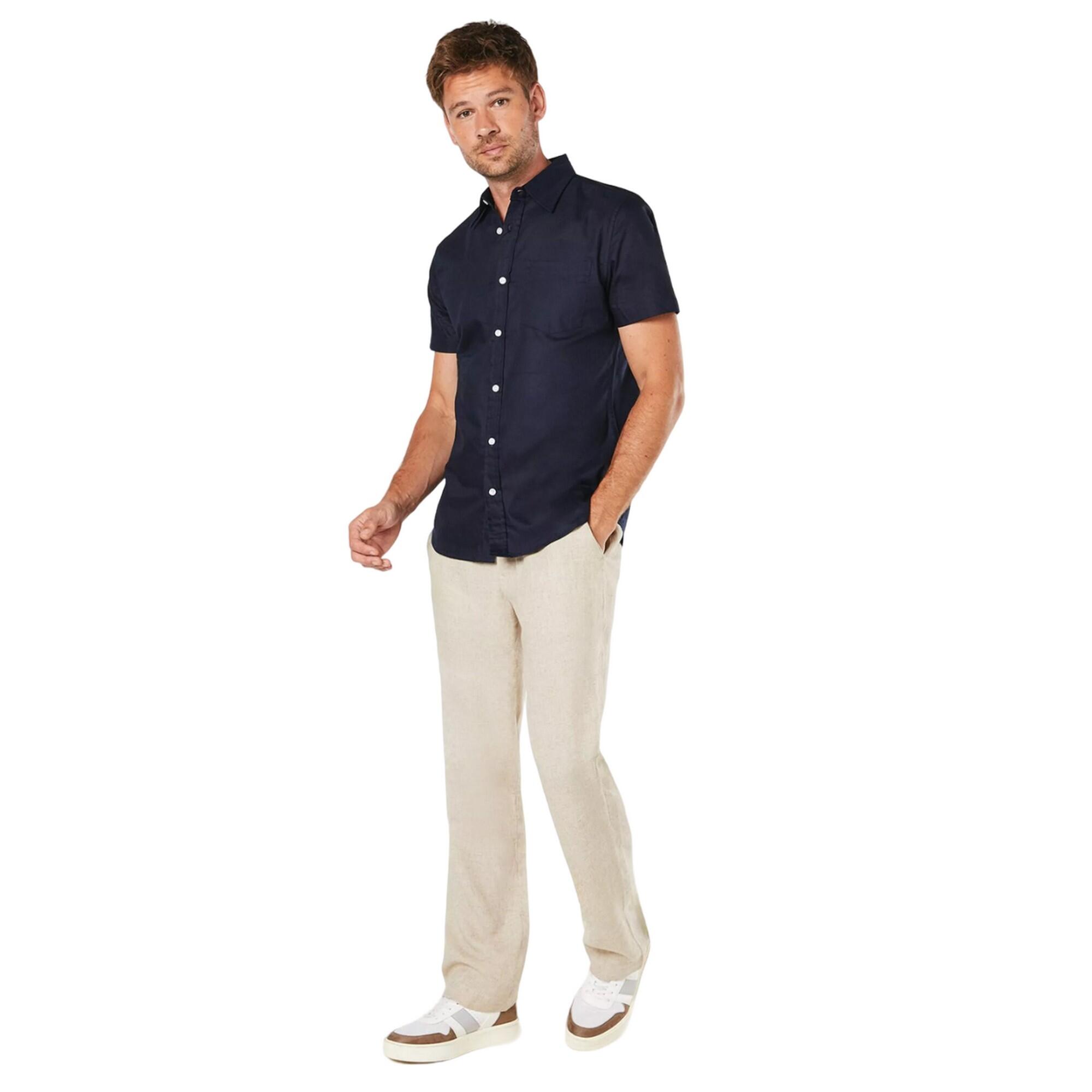 Hemd für kurzärmlig Herren Marineblau 3/3