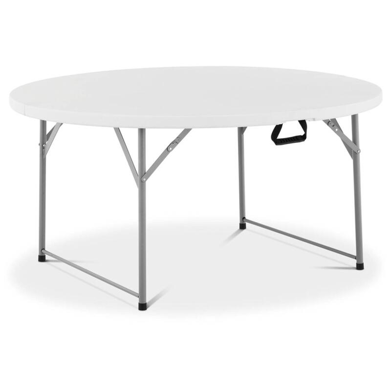 Mesa rebatível de resina branca D.122x74 cm Restauração, 10530