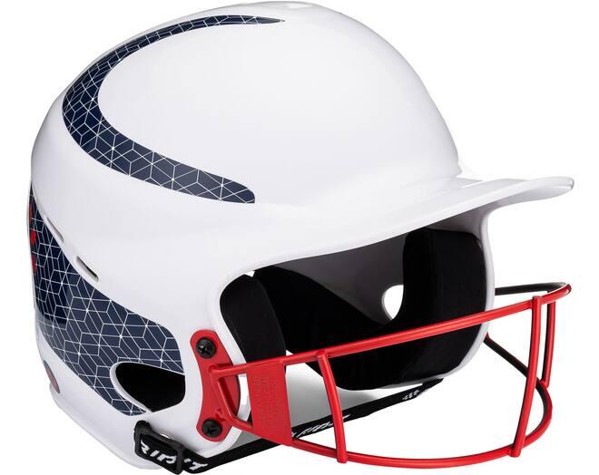 RIP-IT Casco da battuta RIP-IT Vision Classic Softball XL Bianco/Blu navy/Rosso