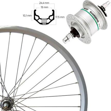 Roland Vorderrad 26Zoll silber SE ZAC 19 Aluminium Nabendynamo DH-C3000