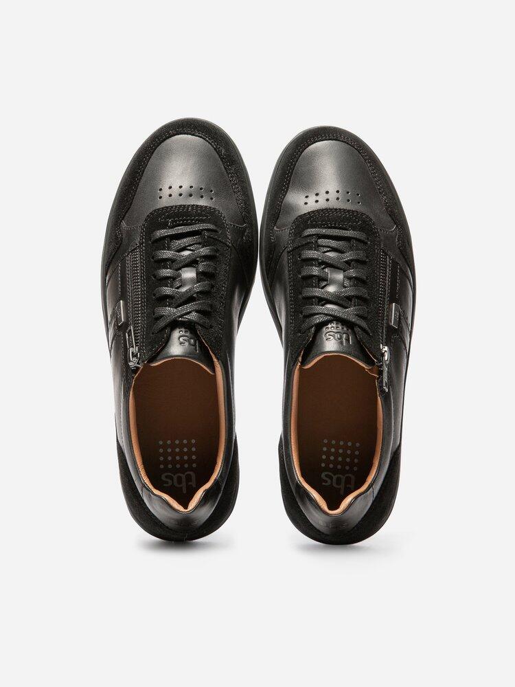 1973 THEOZIP Baskets zippées homme en cuir Noir 3/4