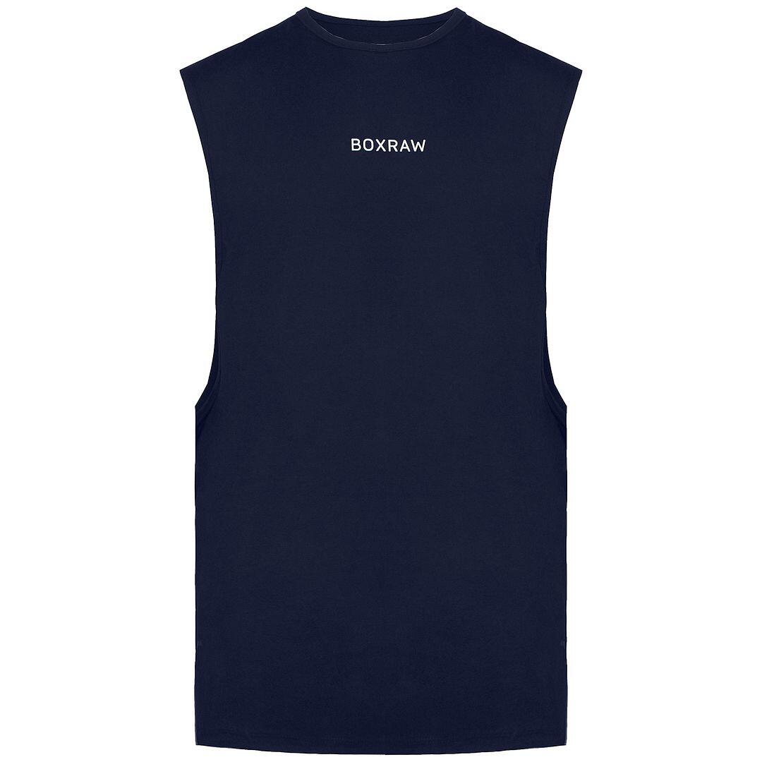 BoxRaw SMRT-TEC Mens Navy Blue Muscle Tank Top 1/1