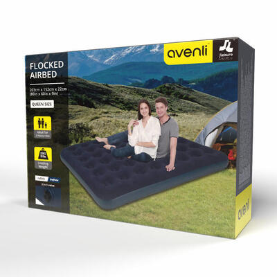 Avenli aufblasbares Luftbett / Campingmatratze 203x152x22 cm