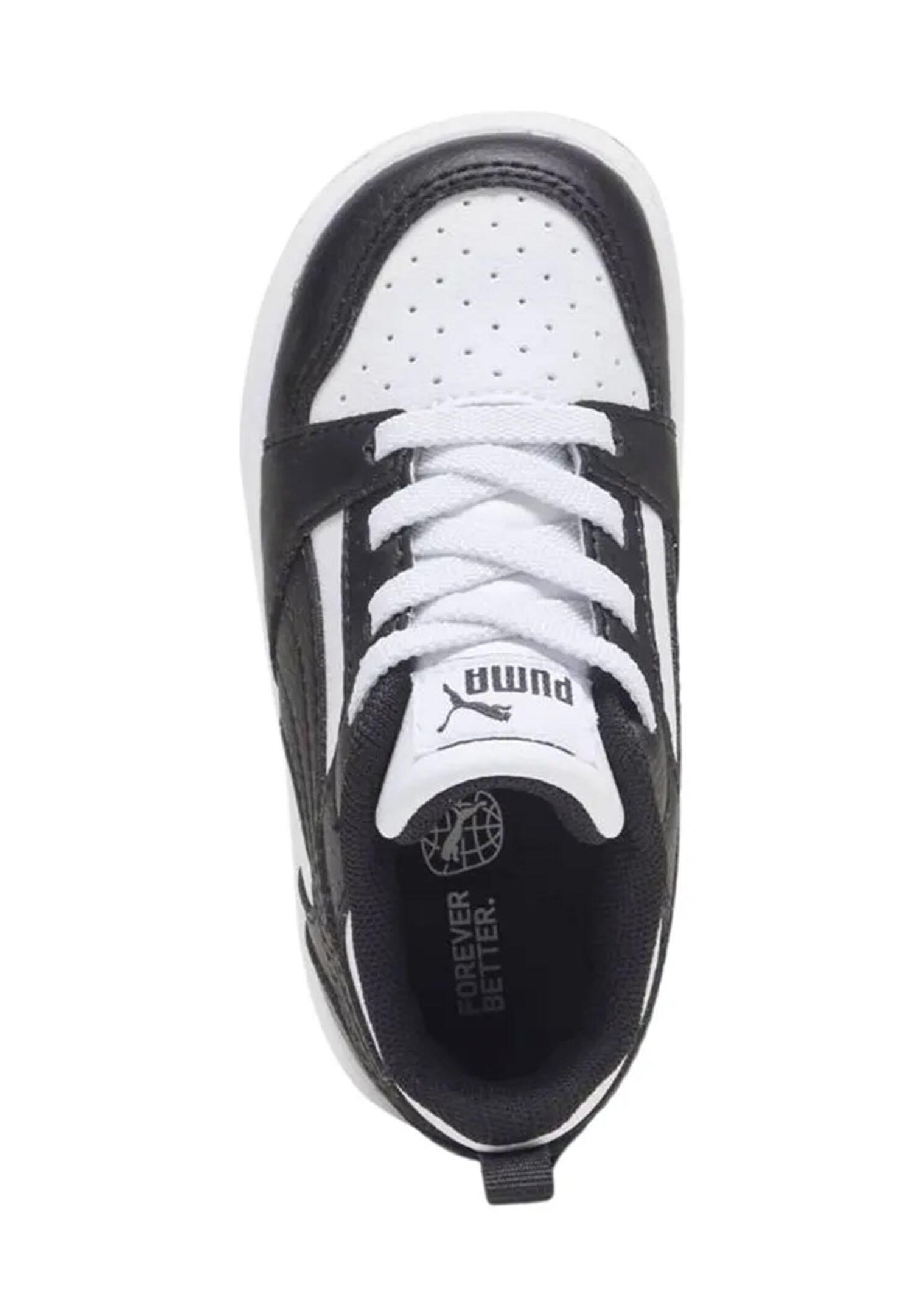 Puma Rebound V6 Lo AC PS Unisex Kinder Sneaker 396742 01 weiß/schwarz 4/15